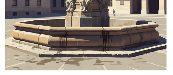 München und der trockengelegte Brunnen